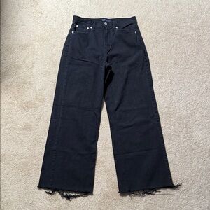 GAP Black Wide-Leg Women’s Jeans with Raw Hem